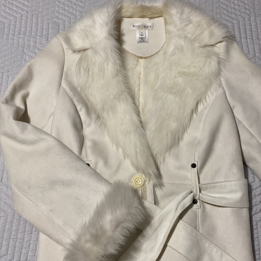 WHBM Faux Fur Suede Coat
